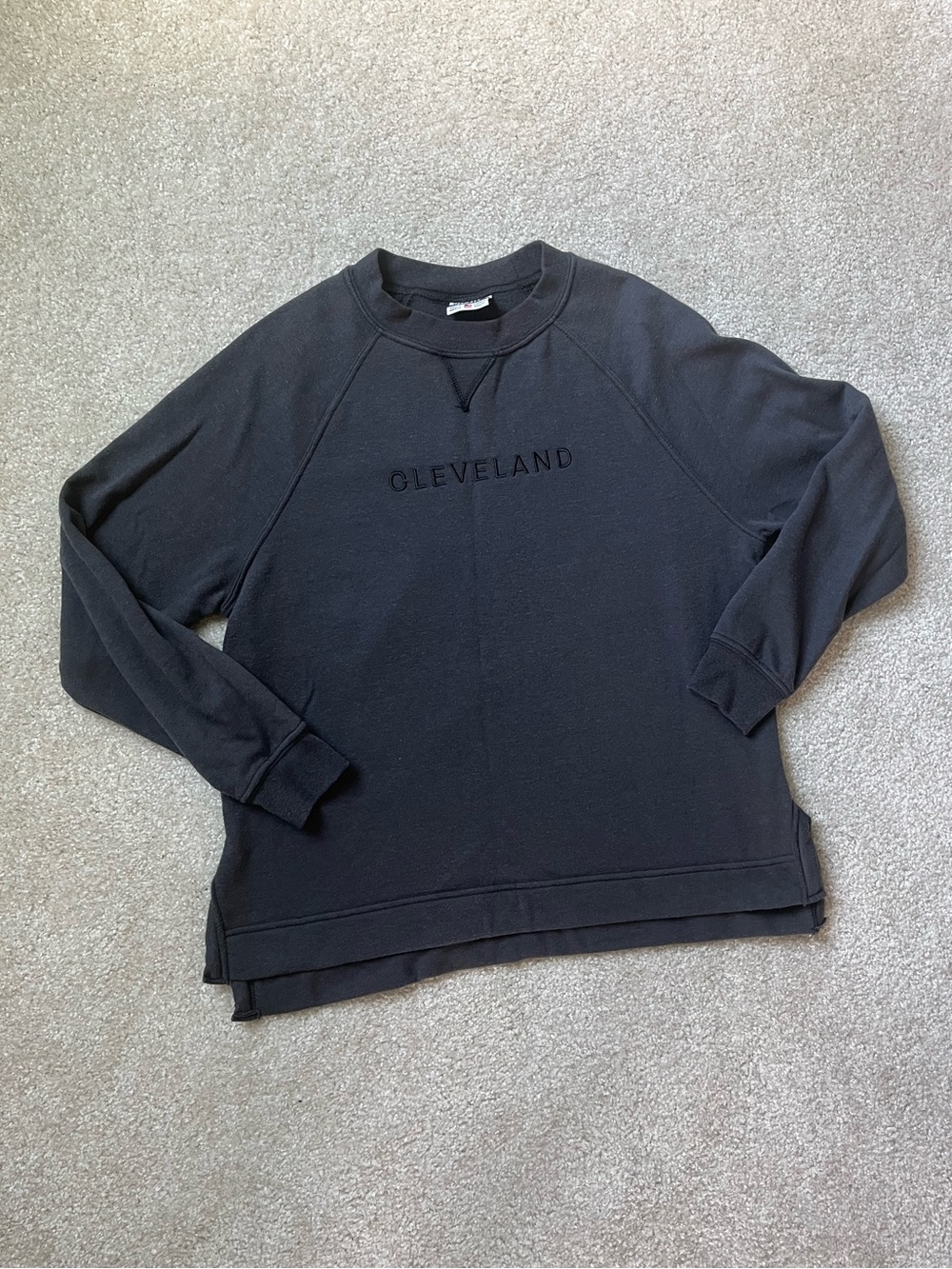 Where I’m From Women’s Cleveland Black / Dark Grey Crewneck Sweatshirt Size XS